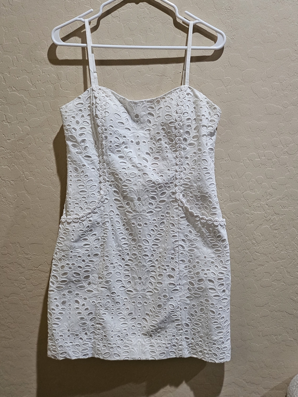 Lilly Pulitzer White Eyelet Spaghetti-Strap Mini Dress